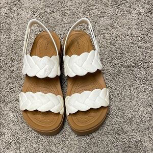 CROCS Kids White Braided Sandals